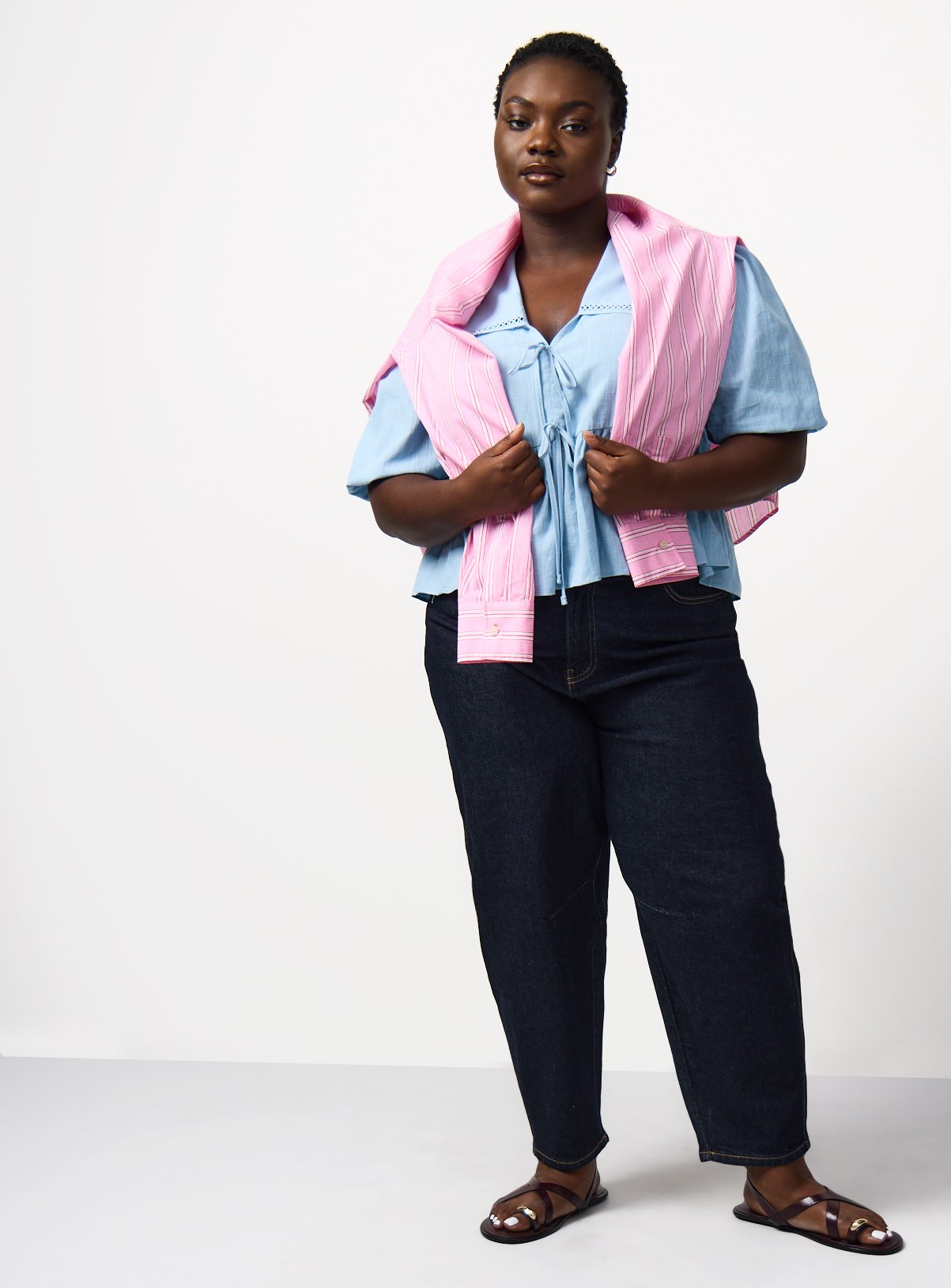 Buy Blue Lace Trim Detail Half Sleeve Blouse 8 | Blouses | Tu
